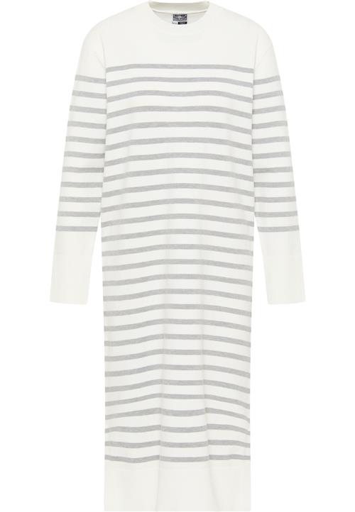 DreiMaster Maritim Strikkjole  lysegrå / uldhvid