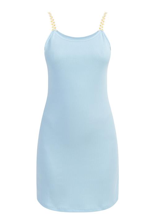 MYMO Kjole  lyseblå / gul / hvid