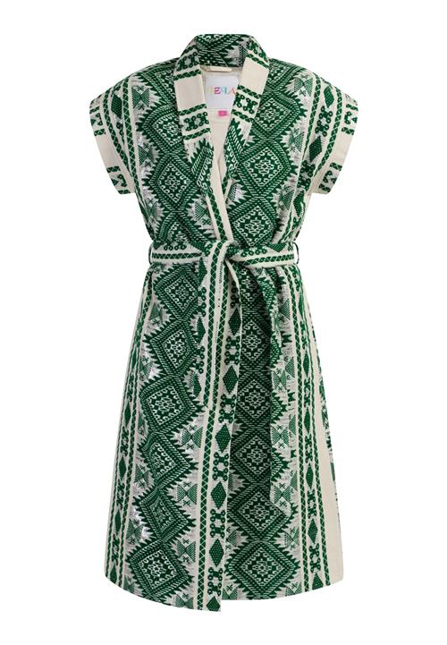 IZIA Vest  mørkegrøn / sølv / uldhvid