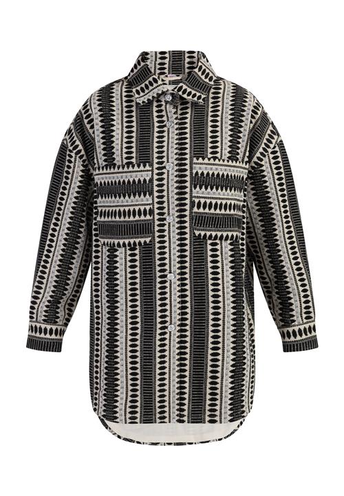 IZIA Overgangsjakke  sort / sølv / uldhvid