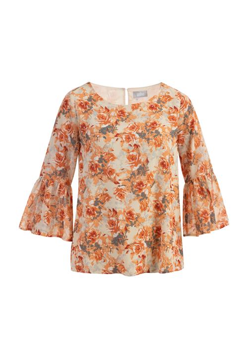Usha Bluse  creme / grå / orange
