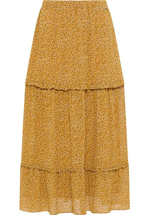 DreiMaster Vintage Nederdel  gylden gul / mørkegrøn / lilla / hvid