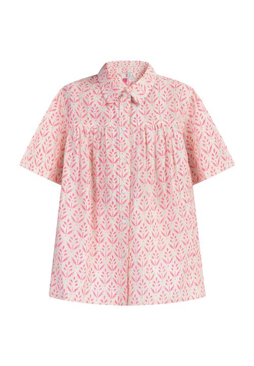 IZIA Bluse  brun / pink / hvid