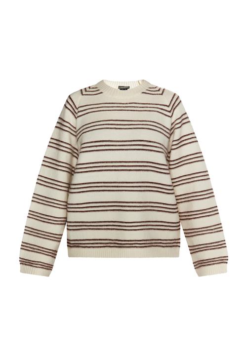 DreiMaster Vintage Pullover 'Altiplano'  kirsebærsrød / uldhvid