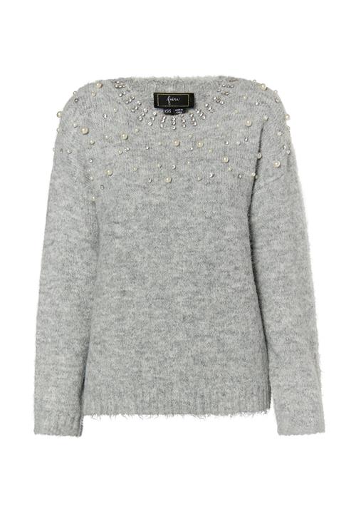 faina Pullover 'Koosh'  grå-meleret / perlehvid