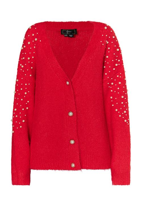 faina Cardigan  rød / perlehvid