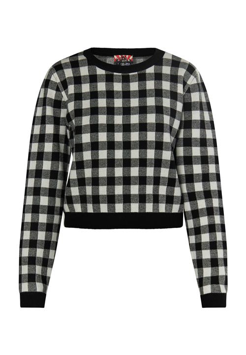 myMo ROCKS Pullover 'Ucy'  mørkegrå / sort / hvid