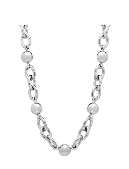 Globe Chunky Chain Necklace Silver Bud To Rose Silver