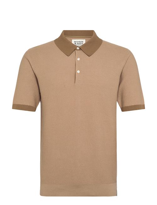 Structured Knitted Solid Polo Scotch & Soda Beige