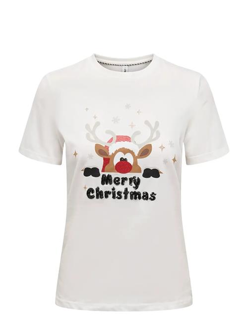 Onlxmas Life Yrsa Christmas S/S Top Jrs ONLY White