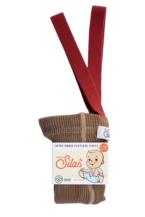 Silly Silas GOTS Bomuldsstrømpebukser Med Seler Acorn Brown With Maple Leaf  Acorn Brown with Maple Leaf-2-3 Y  Brun  2-3 år  unisex