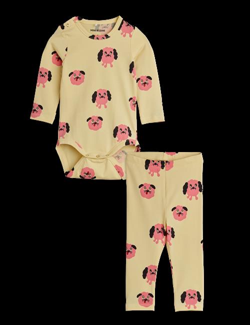 Mini Rodini Doggies Baby-sæt Yellow  Yellow 80/86 cm  Gul  80/86 cm  mand