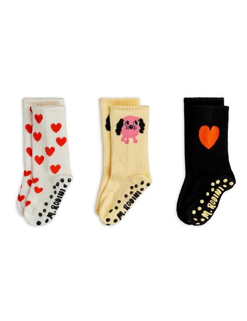 Mini Rodini Doggie 3-pak Skridsikre Sokker Multi  Multi 24-27 EU  Hvid  24-27 EU  kvinde