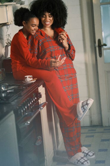 Hunkemöller Bukser i børstet jersey Rød