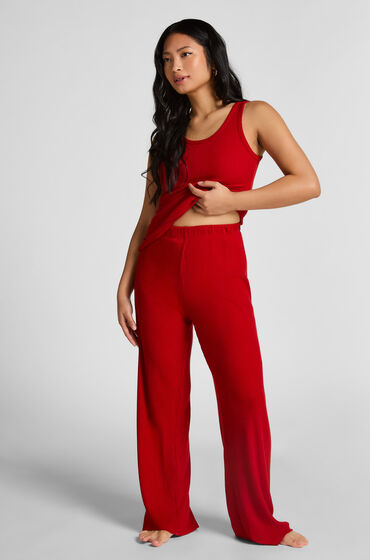 Hunkemöller Bukser i børstet jersey Rød