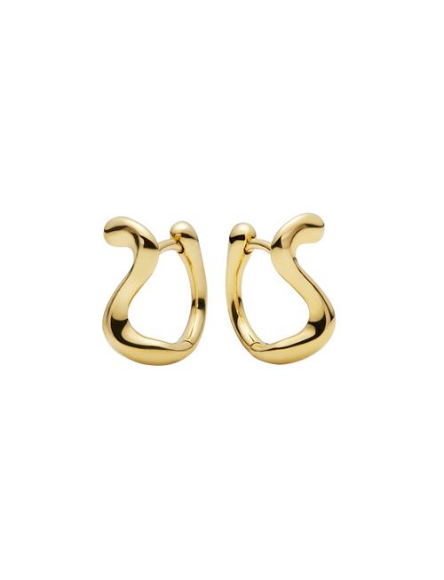 Lotus 9 Huggie Gold Hp - Pair Maria Black Gold