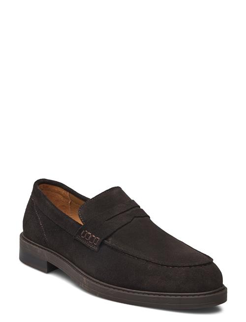 Slhblake Suede Penny Loafer Selected Brown