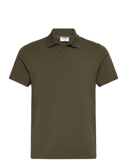 Stretch Cotton Polo T-Shirt Filippa K Khaki