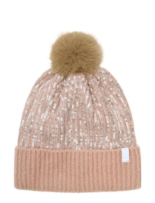 Hat W. Sequins & Fixed Pom Pom Minymo Pink