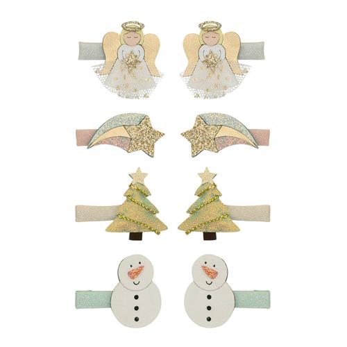 Mimi & Lula 8 Hair Clips - Mini Angel Christmas Green-3-8 Y  Grøn  3-8 år  kvinde