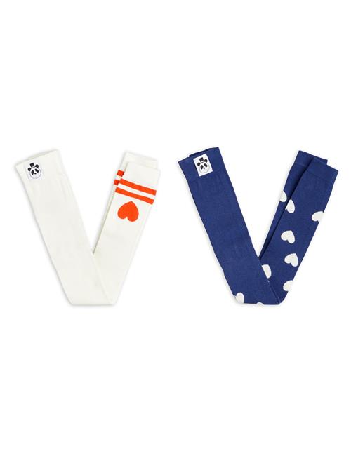 Mini Rodini Hearts 2-pak Leggings Multi  Multi 80/86 cm  Hvid  80/86 cm  kvinde