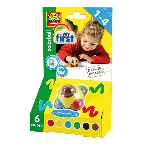 SES Creative Farvet Bold  Yellow-1-4 Y  Gul  1-4 år  unisex