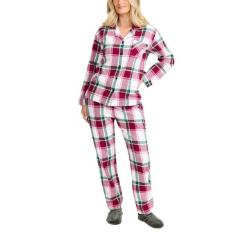 Damella Cotton Flannel Pyjamas Rød/Grøn bomuld Medium Dame