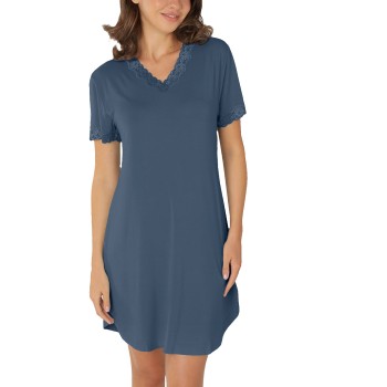 Lady Avenue Bamboo Nightdress SS Jeansblå Bambus Medium Dame