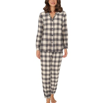 Lady Avenue Cotton Flannel Pyjamas Blå/Brun bomuld Small Dame