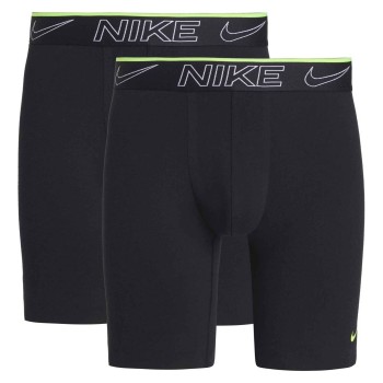 Nike 2P Elite Cotton Stretch Long Boxer Briefs Sort 2XL Herre