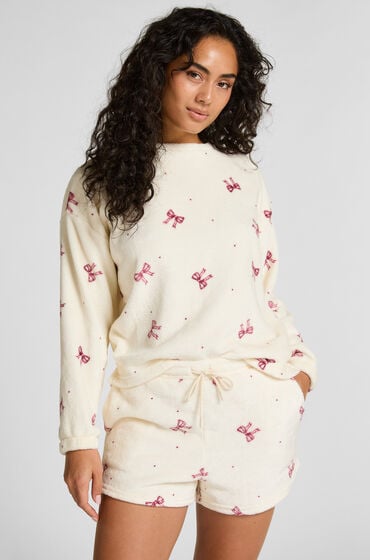 Hunkemöller Pyjamas flannelfleece Hvid