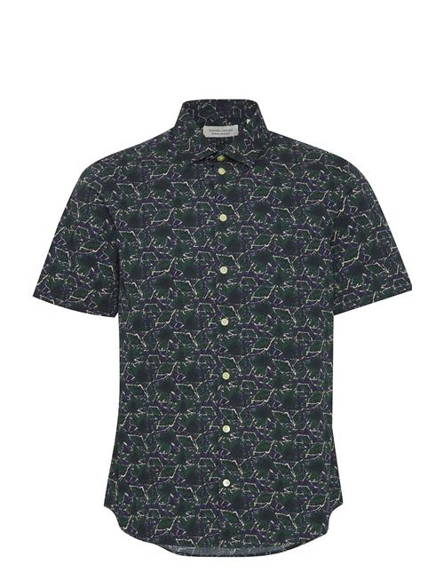 Cfanton Ss Aop Leaf Shirt Casual Friday Navy