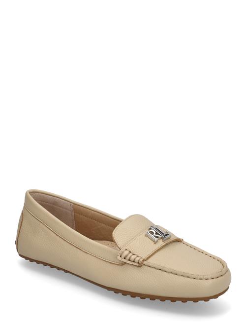Barnsbury Pebbled Leather Driver Lauren Ralph Lauren Cream