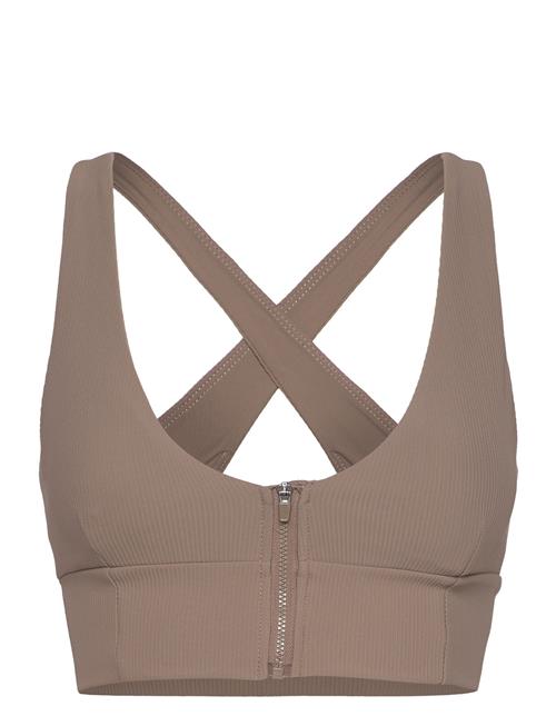 Ribbed Performance Zipped Bra Aim´n Brown