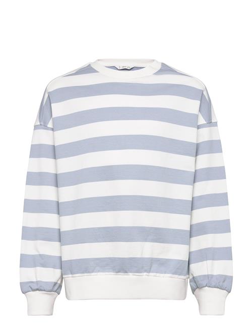 Striped Cotton-Blend Sweatshirt Mango Blue