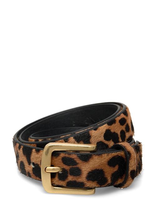 Leopard Leather Belt Mango Brown