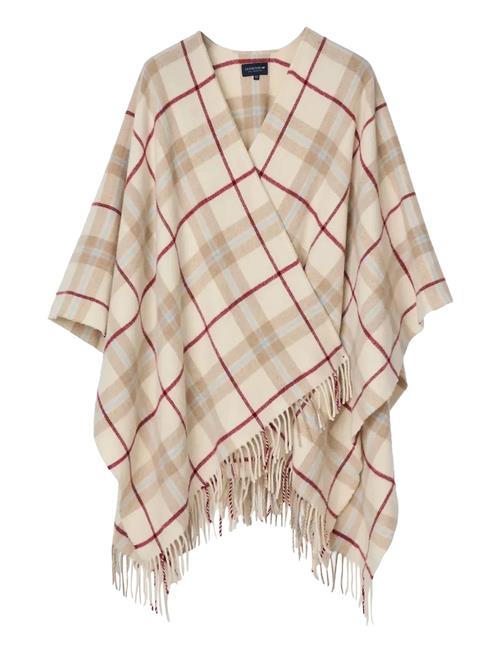 Checked Recycled Wool Blend Poncho Lexington Clothing Beige