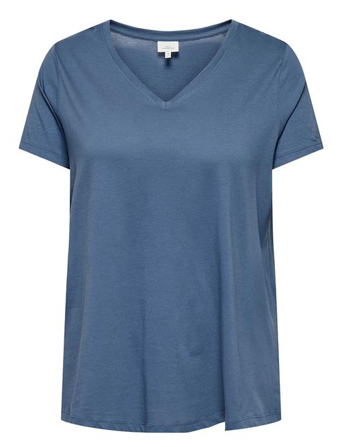 Carbonnie Life S/S V A-Shape Tee Noos ONLY Carmakoma Blue