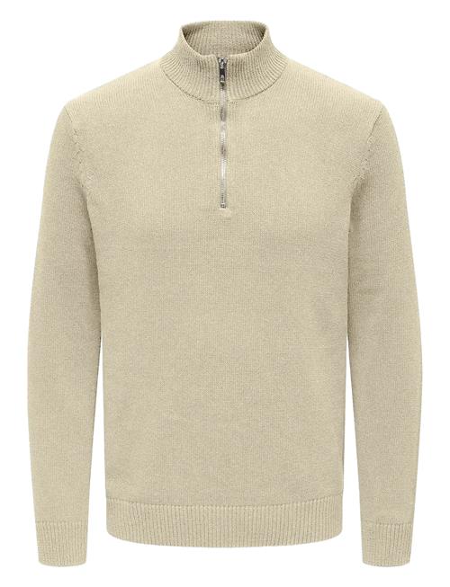 Onsfabian Life Reg 7 Half Zip Knit ONLY & SONS Beige