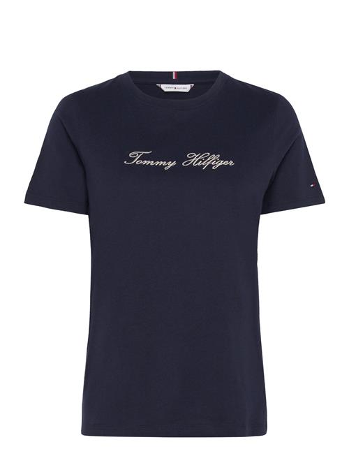 Lurex Script Reg C-Nk Ss Tee Tommy Hilfiger Black