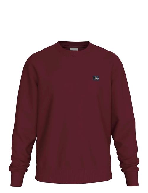 Se Ls Eu 350Terry Badge Cn Swtshrt Calvin Klein Jeans Burgundy ved Booztlet
