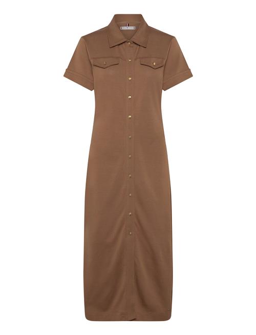 Gold Button Midi Shirt Drs Tommy Hilfiger Brown