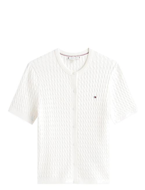 Co Cable Fine Gg S/S C-Nk Cardi Tommy Hilfiger White