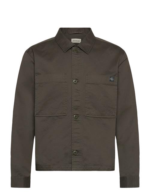 Ls Cotton Overshirt Calvin Klein Jeans Brown