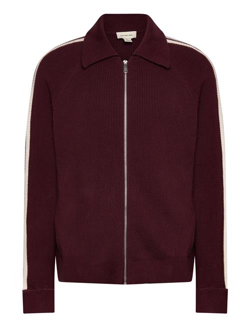 Ls Racing Stripe Fz Sweater 9Gg Calvin Klein Jeans Burgundy