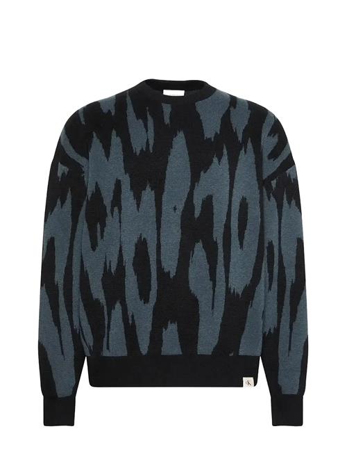 Ls Abstract Jacquard Crwnk Swtr Calvin Klein Jeans Grey