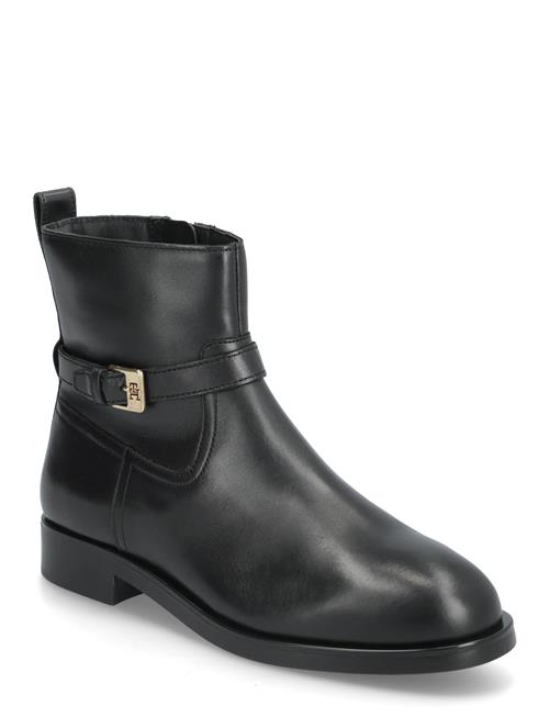 Th Buckle Riding Leather Bootie Tommy Hilfiger Black