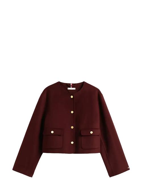 Df Wool Blend Reg Lady Jacket Tommy Hilfiger Burgundy