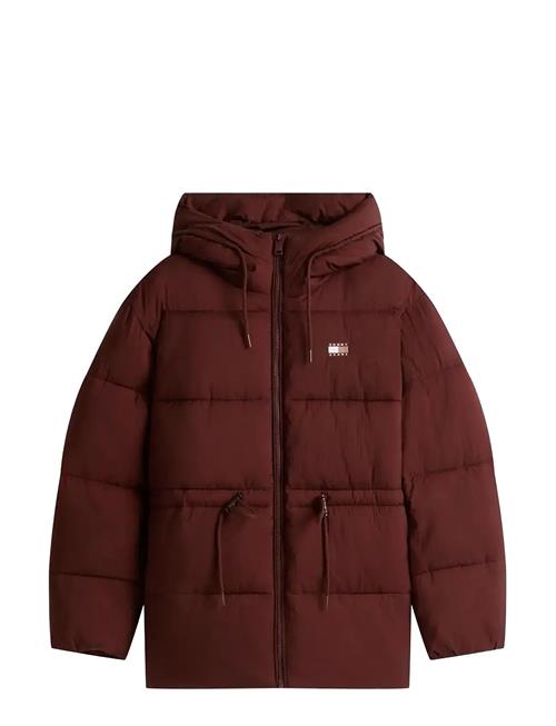 Tjw Hooded Midi Puffer Jacket Tommy Jeans Burgundy