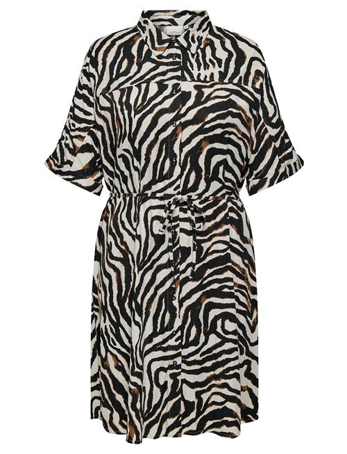 Carberte Life 2/4 Blk Shirt Dress Aop ONLY Carmakoma Patterned